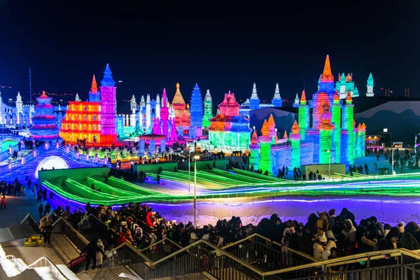 Harbin China Ene 2019 Harbin International Ice Snow Sculpture Festival —  Fotos de Stock