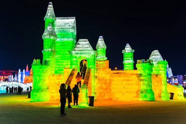 Harbin China มกราคม 2019 เทศกาลประต มากรรมน าแข งและห มะนานาชาต Harbin — ภาพถ่ายสต็อก