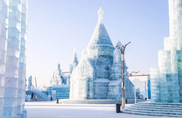 Harbin Kína Jan 2019 Harbin International Jég Szobrászat Fesztivál Egy — Stock Fotó