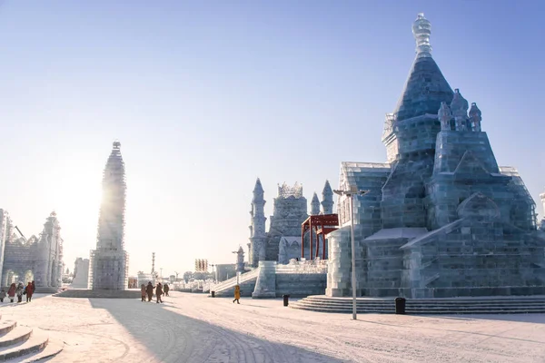 Harbin China Jan 2019 Festival Internacional Escultura Gelo Neve Harbin — Fotografia de Stock