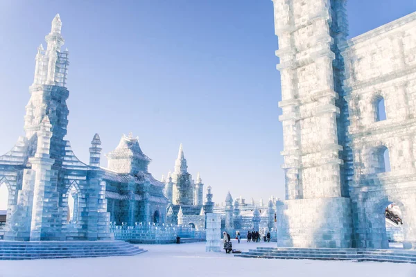 Harbin Čína Jan 2019 Harbin Mezinárodní Festival Ledu Sněhu Sochařství — Stock fotografie