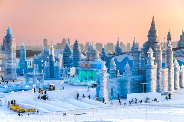 Harbin China Jan 2019 Festival Internacional Escultura Gelo Neve Harbin — Fotografia de Stock