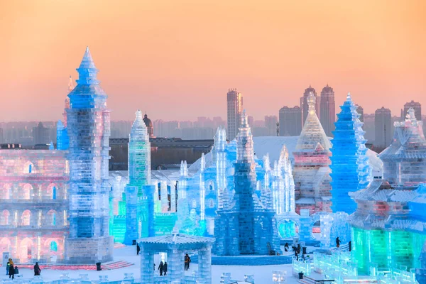 Harbin Čína Jan 2019 Harbin Mezinárodní Festival Ledu Sněhu Sochařství — Stock fotografie