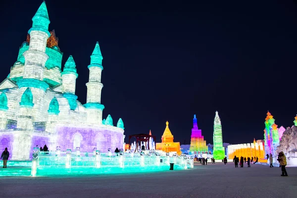 Harbin China มกราคม 2019 เทศกาลประต มากรรมน าแข งและห มะนานาชาต Harbin — ภาพถ่ายสต็อก