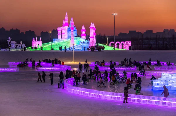 Harbin China Jan 2019 Harbin Internationale Ijs Sneeuw Sculpture Festival — Stockfoto