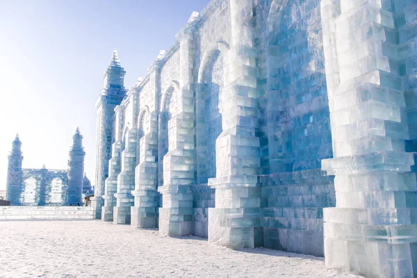 Harbin International Ice Snow Sculpture Festival Est Festival Annuel Hiver — Photo