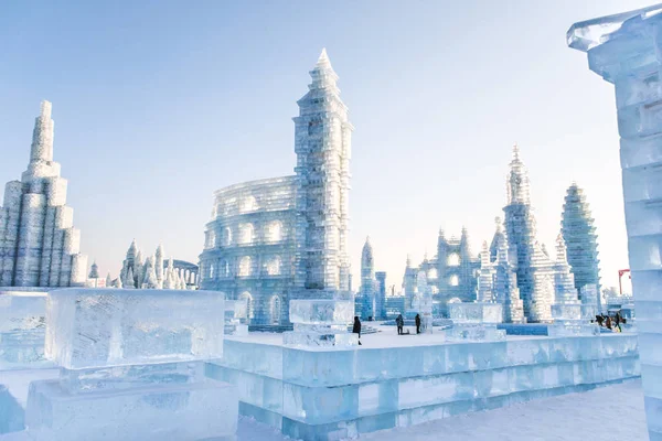 Harbin International Och Snow Sculpture Festival Årlig Vinterfestival Harbin Kina — Stockfoto