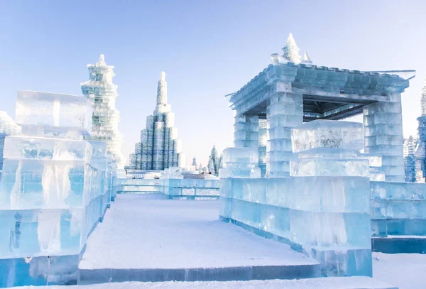 Harbin Internationales Eis Und Schneeskulpturenfestival Ist Ein Jährliches Winterfestival Harbin — Stockfoto