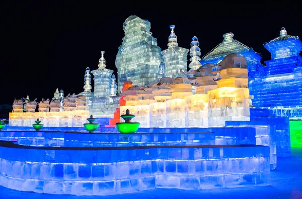 Χαρμπίν Ice Διεθνές Φεστιβάλ Γλυπτικής Χιονιού Και Είναι Μια Ετήσια — Φωτογραφία Αρχείου