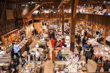 Otaru, Hokkaido, Japonya - 13 Mar 2019: Otaru müzik kutusu müzede bu binanın bazı Otaru, Japonya'nın bulunmak en eski müzik aygıtları özellikleri.