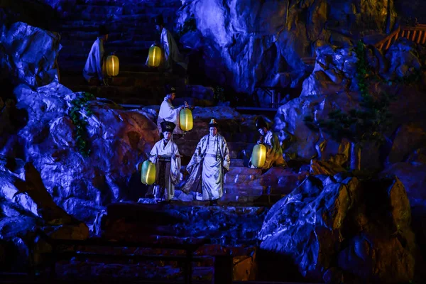 Taian, china - 29. Juni 2019: die große Show namens feng shan da dian in taian, shan dong, china. eine der großen Aufführungen in China. — Stockfoto