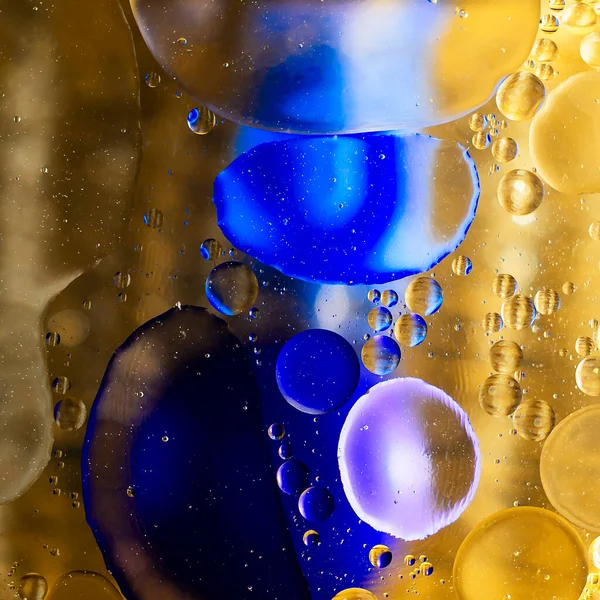 Abstração em cores claras com objetos pretos e azuis. e bolhas. 1 — Fotografia de Stock