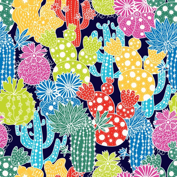 Şirin kaktüs. Renkli, pürüzsüz desen.