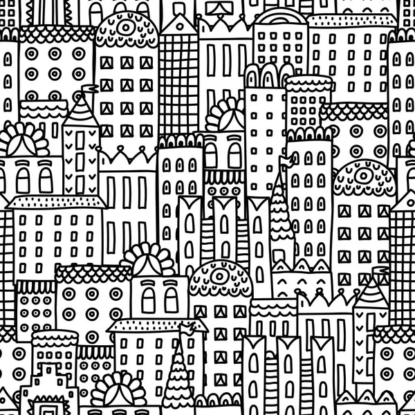 Evim güzel evim. Evleriyle şirin seamless modeli. Şehir.