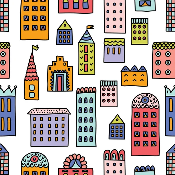 Evim güzel evim. Evleriyle şirin seamless modeli. Şehir.