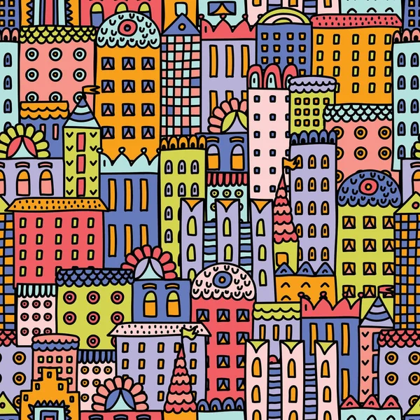 Evim güzel evim. Evleriyle şirin seamless modeli. Şehir.