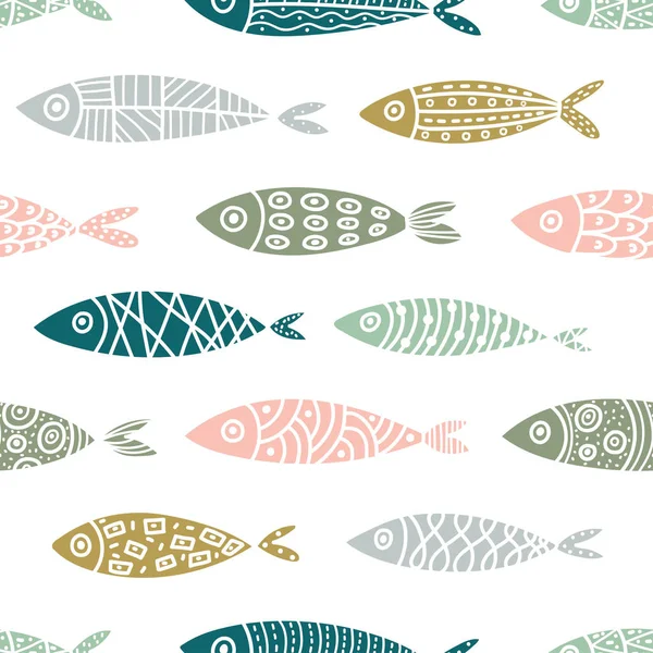 Cute Fish Kids Background — Stock Vector