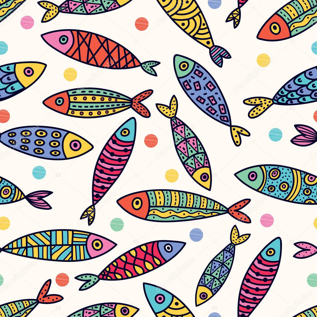 Cute fish.  Kids background.