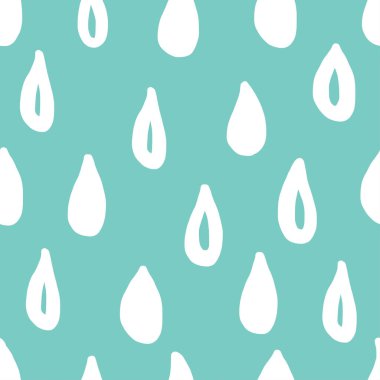 Beyaz su ile Seamless modeli üzerinde mavi arka plan damla