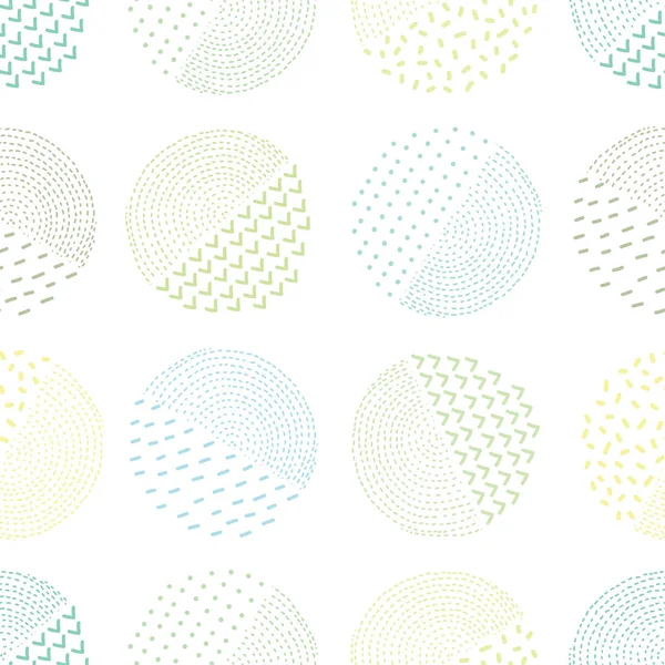 Seamless Pattern Monochrome Rounds White Background — Stock Vector