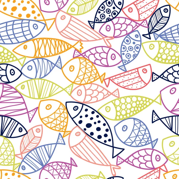 Pesce Azzurro Modello Senza Soluzione Continuità Vettoriale — Vettoriale Stock