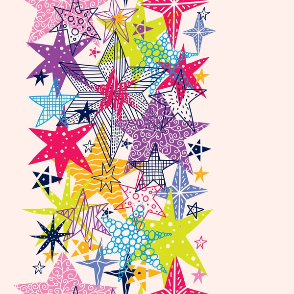 Colorful Stars Horizontal Seamless Border Seamless Border Can Used Wallpaper — Stock Vector