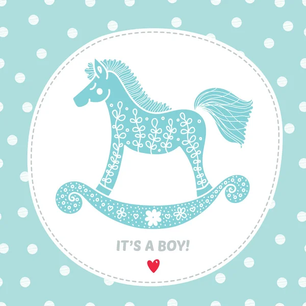 Its Boy Card Icon Vector Illustration — Stock Vector