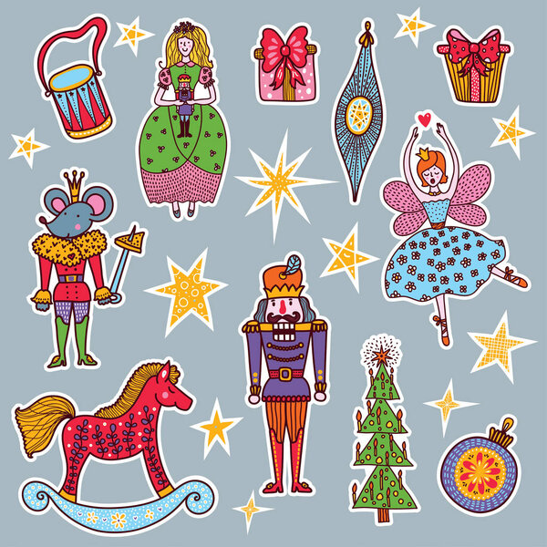 Щелкунчик. Стикеры. Магическая векторная иллюстрация
.