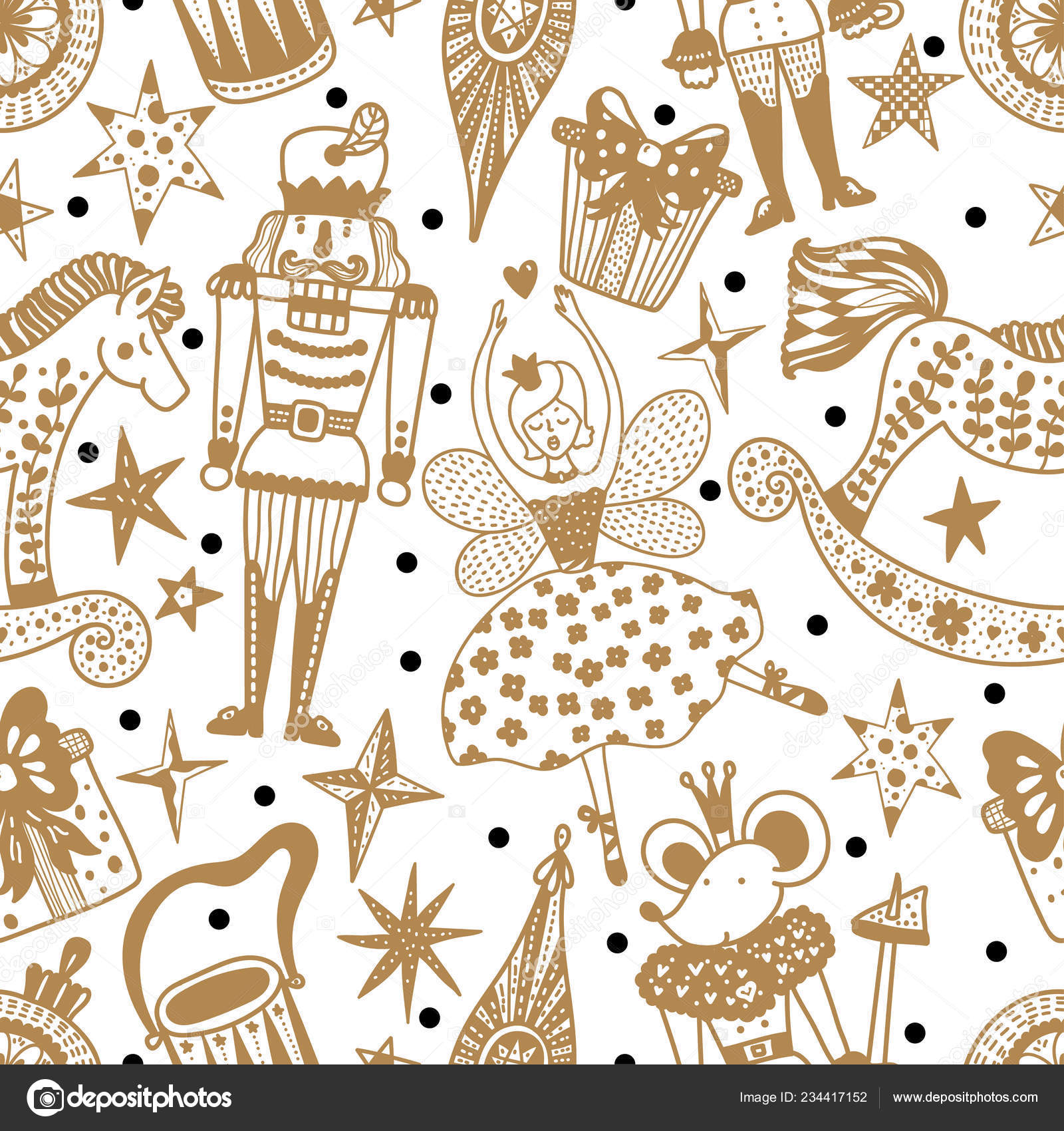 Christmas Vector Seamless Nutcracker Pattern Seamless Pattern Can Used Wallpaper Stock Vector Image By C Vyazovskaya 234417152