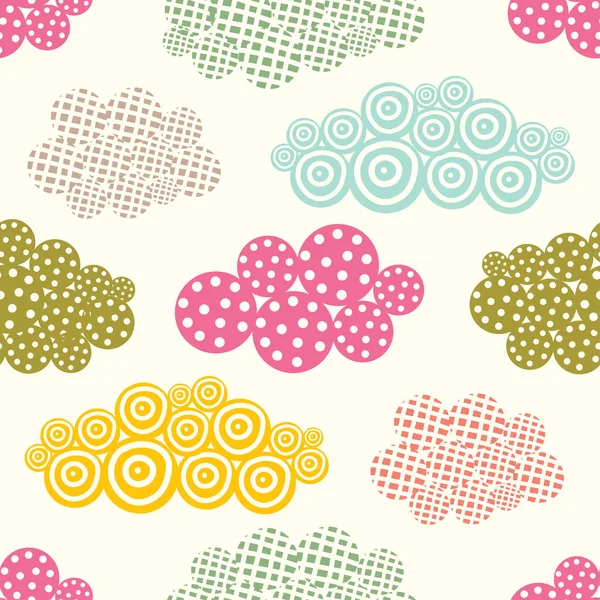 Clouds Seamless Pattern Vector Illustration — Stock Vector