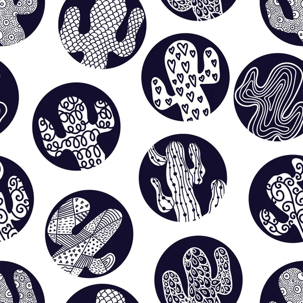 Joli Cactus Modèle Sans Couture Coloré — Image vectorielle