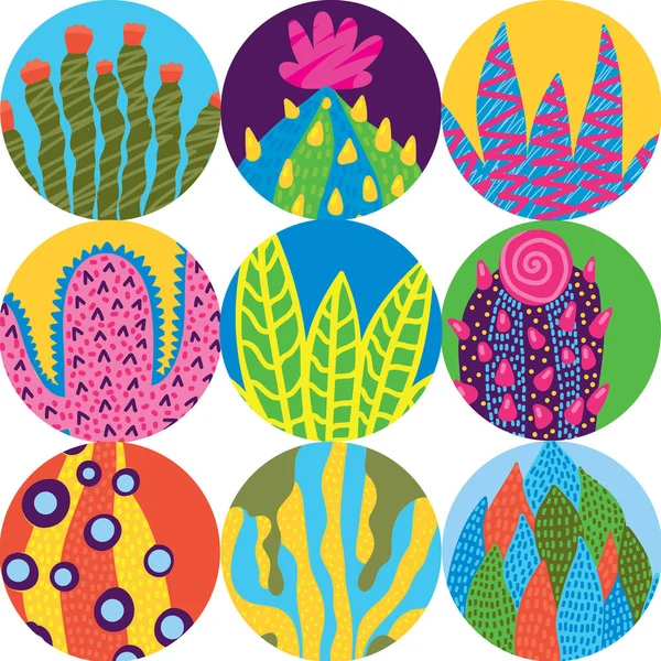 Leuke Cactus Kleurrijk Naadloos Patroon — Stockvector