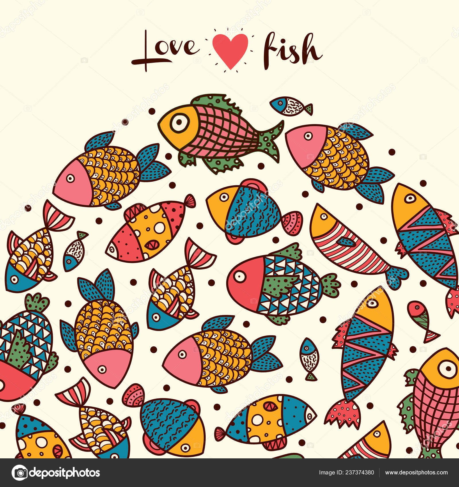 Line Seamless Pattern Cute Fish Stock Vector Image by ©vyazovskaya ...