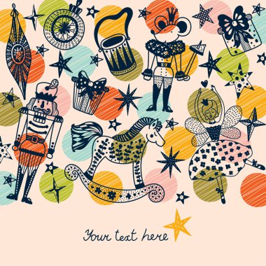 Fındıkkıran. Noel vektör kartı