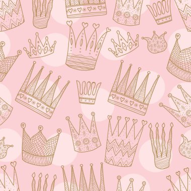 taç Dikişsiz desen vektör çizim 