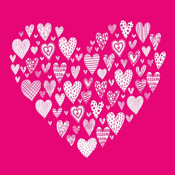 Καρδιά Της Καρδιάς Εικονογράφηση Για Ημέρα Του Αγίου Βαλεντίνου — Διανυσματικό Αρχείο