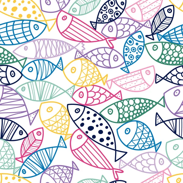 Μπλε Ψάρι Διάνυσμα Χωρίς Ραφή Μοτίβο — Διανυσματικό Αρχείο