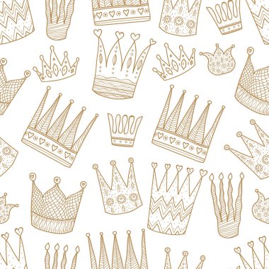 taç Dikişsiz desen vektör çizim 