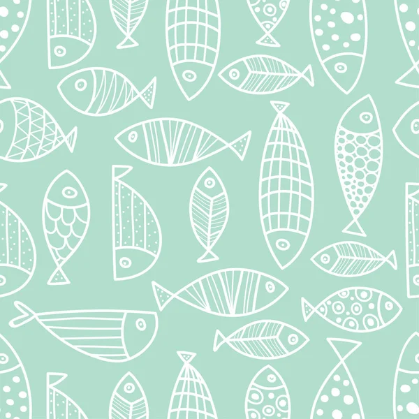 Modèle Sans Couture Vecteur Poisson — Image vectorielle