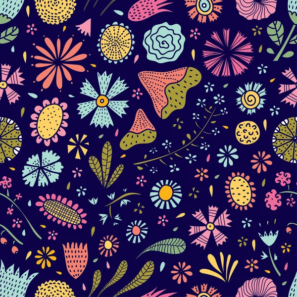 Flower Seamless Pattern Vector Illustration — Stock Vector
