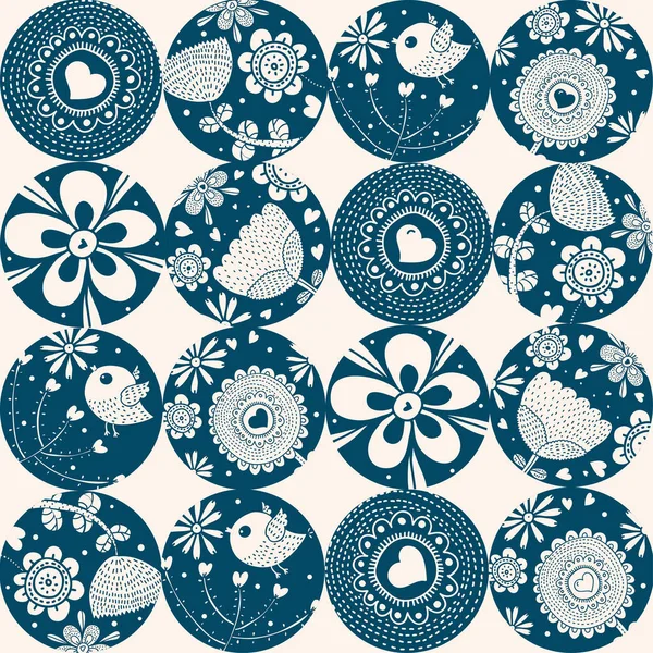 Cercles Avec Des Fleurs Illustration Vectorielle — Image vectorielle