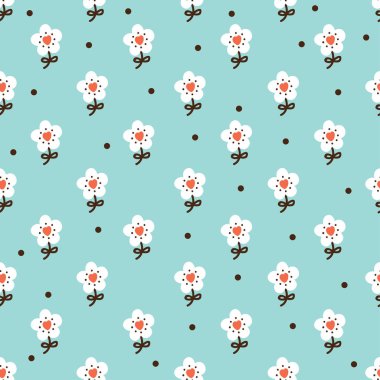 Çiçek desen vektör çizim 