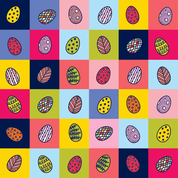 Easter Eggs Seamless Vector Pattern — Stock Vector