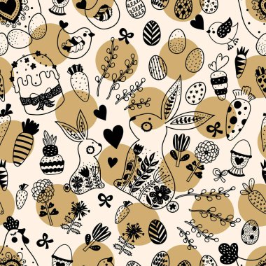 Paskalya tatili için şirin seamless modeli. Duvar kağıdı, desen dolgularını, web sayfası arka planı, tekstil, kartpostal için kullanılabilir.
