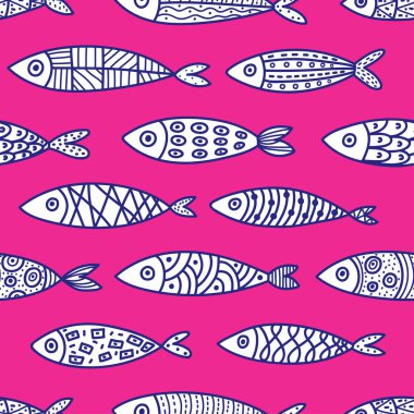 Balık vektör seamless modeli.