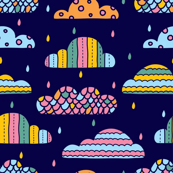 雲のシームレスなパターン ベクトル図 — ストックベクタ