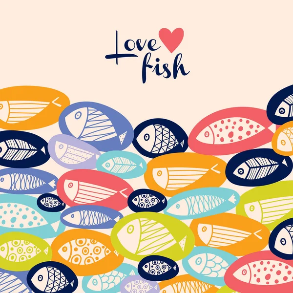 Fish Vector Seamless Pattern — Stock Vector