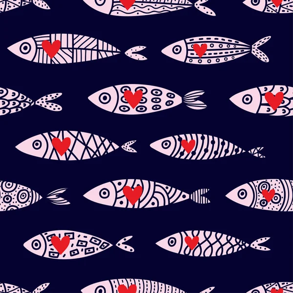 Ψάρια Διάνυσμα Χωρίς Ραφή Πρότυπο — Διανυσματικό Αρχείο