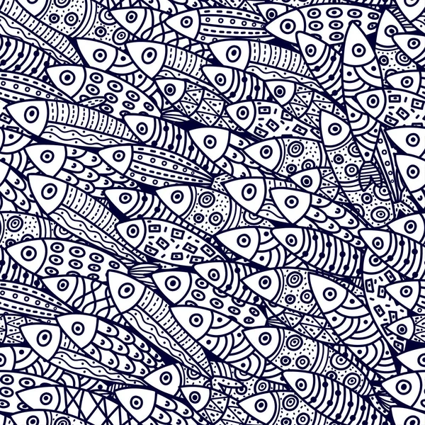 Fish Vector Seamless Pattern — Stock Vector