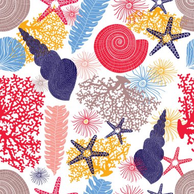 Sualtı canlıları vektör çizim 